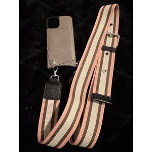 Bandolier iPhone 11 Haley wallet case &
Thick webbing & leather red skye strap